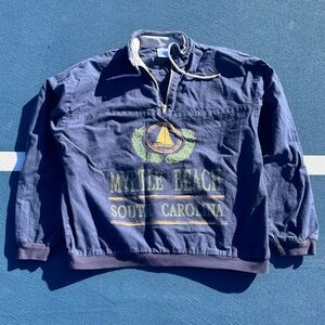 Vintage Myrtle Beach Quarter Zip Pull Over Windbreaker Jacket Mens M